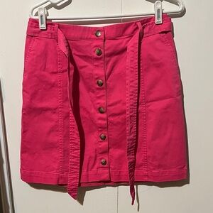 J. Crew Vibrant Pink Button-Down Mini Skirt